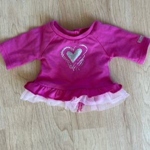 American Girl Doll top. Pink with ruffles. 18” doll size. Excellent condition